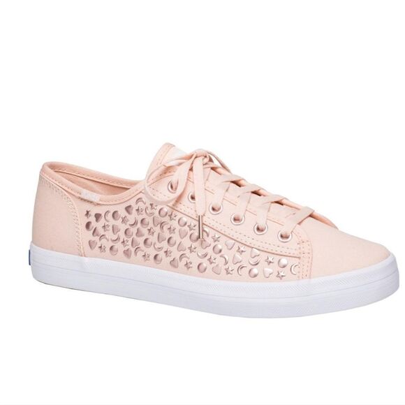Keds Kickstart Womens Iredescent Studded Fashion Sneakers Shoes Peach 7 - Picture 1 of 13